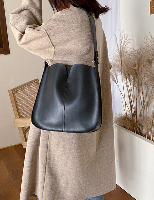 Fashion Black Wide Shoulder Strap Shoulder Bag