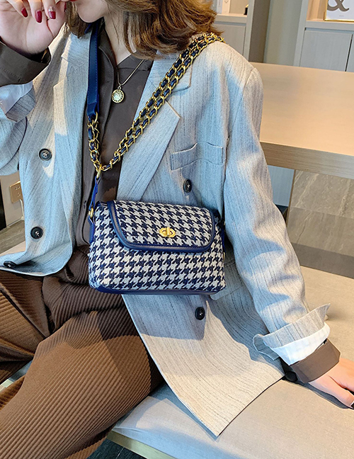 Fashion Blue Woolet Chain Messenger Bag