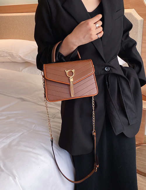 Fashion Brown Chain Hand Shoulder Shoulder Bag