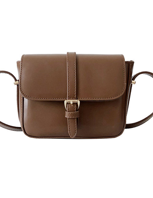 Fashion Caramel Belt Buckle Shoulder Messenger Bag