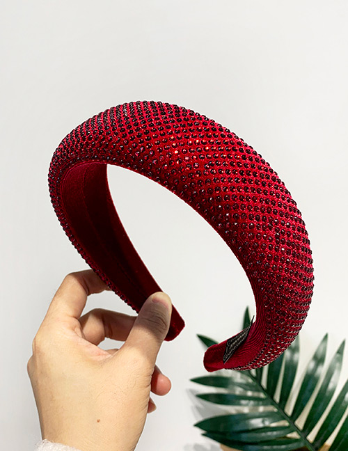 Fashion Red Sponge Full Diamond Headband