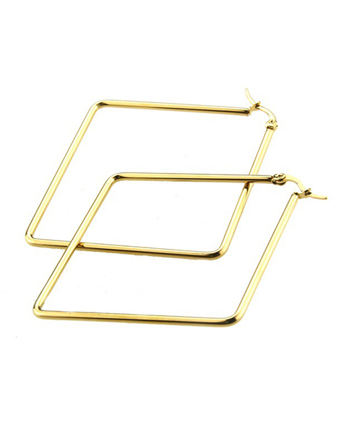 Fashion Gold Plating Stainless Steel Square Earrings