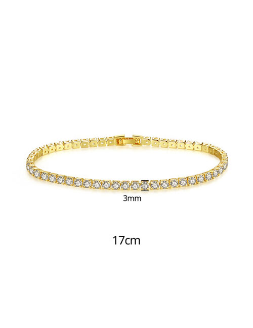 Fashion 3mm18k17cm Cubic Zirconia Round Bracelet