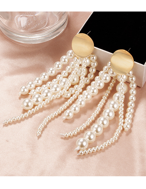 Fashion Golden Love Cross Pearl Earrings