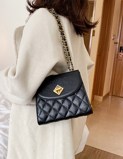 Fashion Black Diamond Chain Shoulder Bag