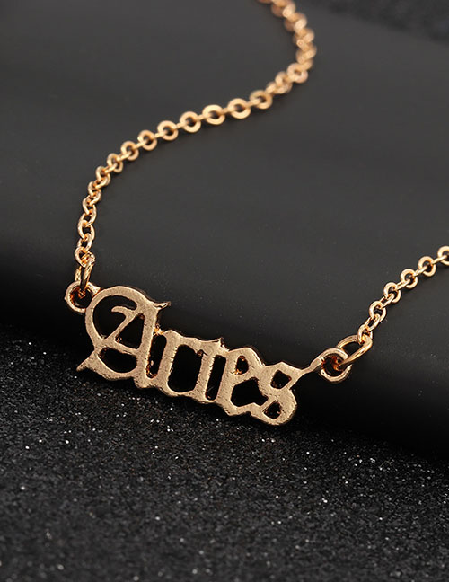 Fashion Golden Aries Letter Necklace