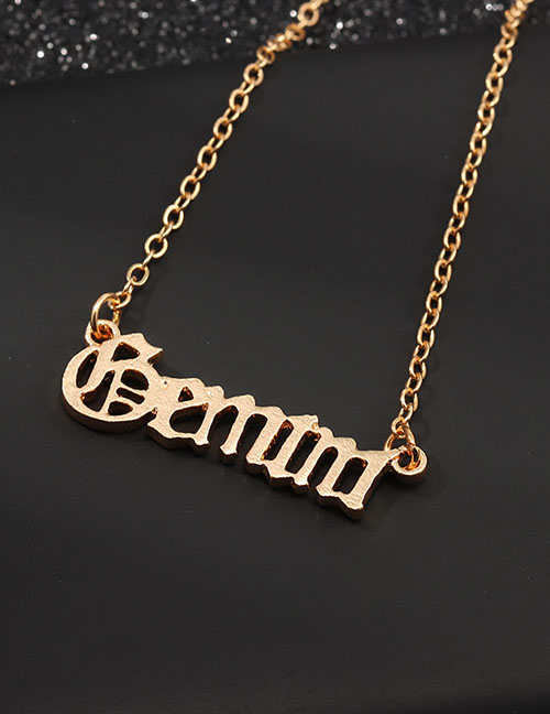 Fashion Golden Gemini Letter Necklace