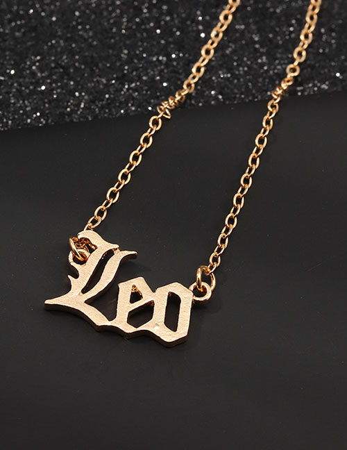 Fashion Golden Leo Alphabet Necklace