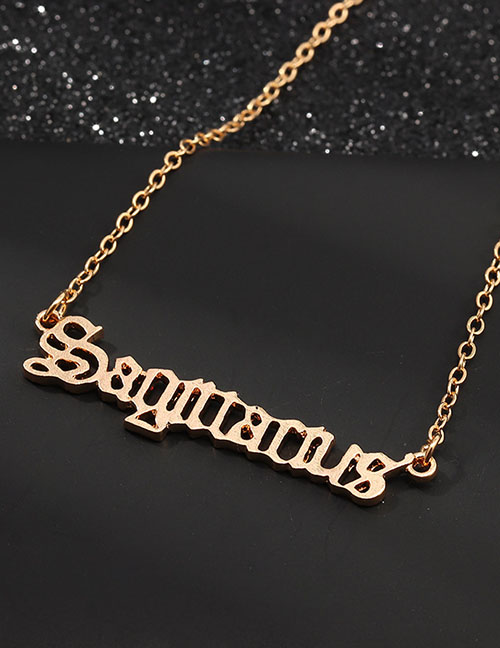 Fashion Golden Sagittarius Letter Necklace