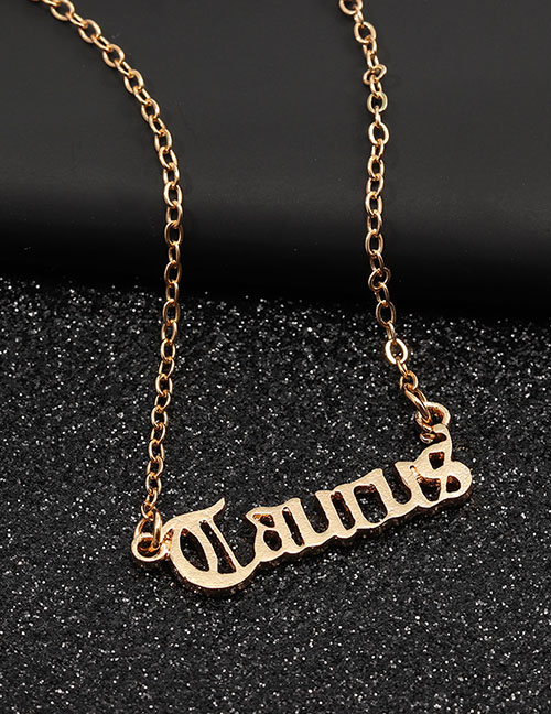 Fashion Golden Taurus alphabet necklace