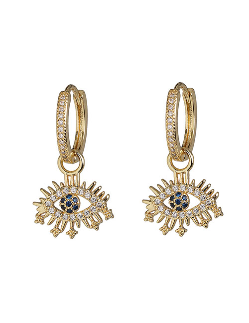 Fashion Golden Eye Diamond Earrings