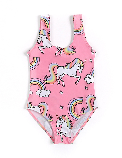 Fashion Pink Rainbow Pegasus One-piece Swimsuit