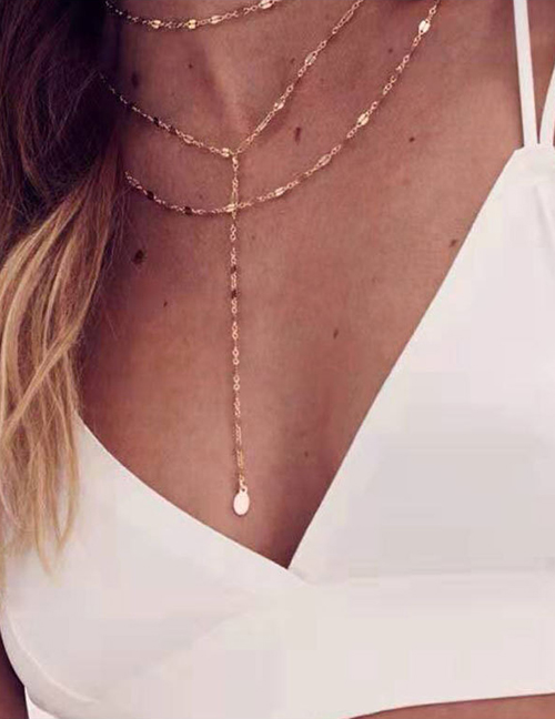 Fashion Golden Multi-layer Spliced ??necklace