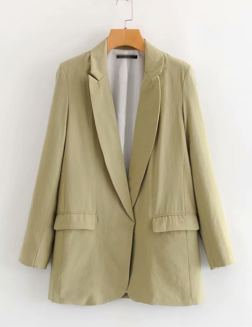 Fashion Green Big V-neck Small Suit