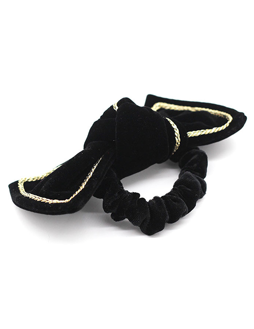 Fashion Black Hair Ring Velvet Bow Hair Accessory