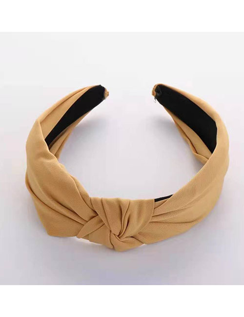 Fashion Yellow Cross-knotted Wide-edged Headband
