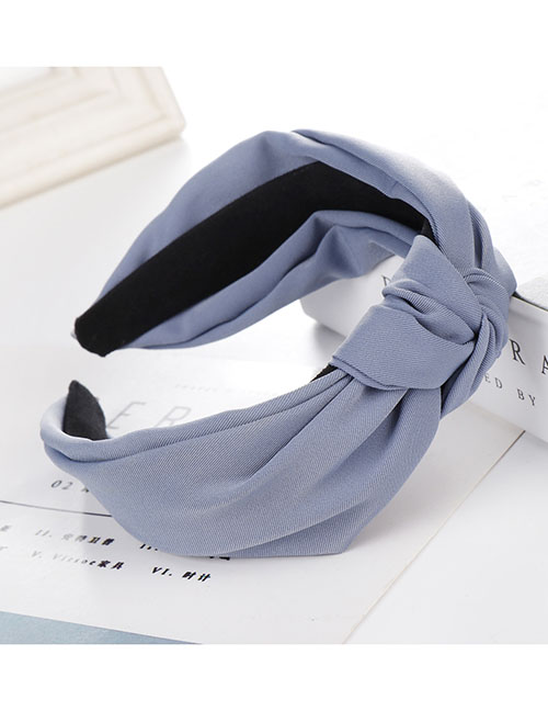 Fashion Lake Blue Cross-knotted Wide-edged Headband