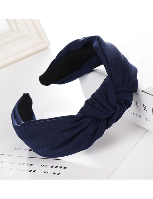 Fashion Navy Cross-knotted Wide-edged Headband