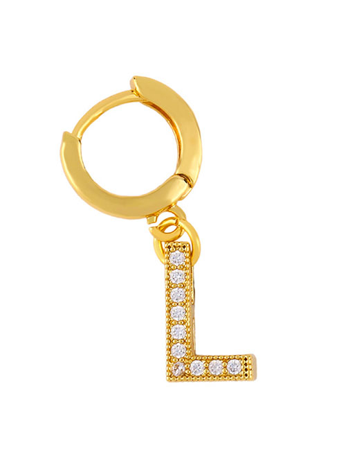 Fashion L Golden Diamond Letter Earrings