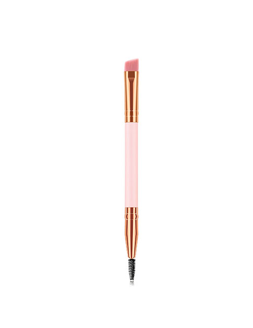 Fashion Pink Gold Single Double-headed Pink Eyebrow Brush
