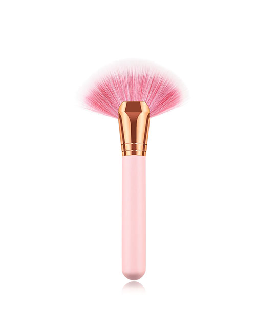 Fashion Pink Gold Single Powder White Hair Large Fan Brush