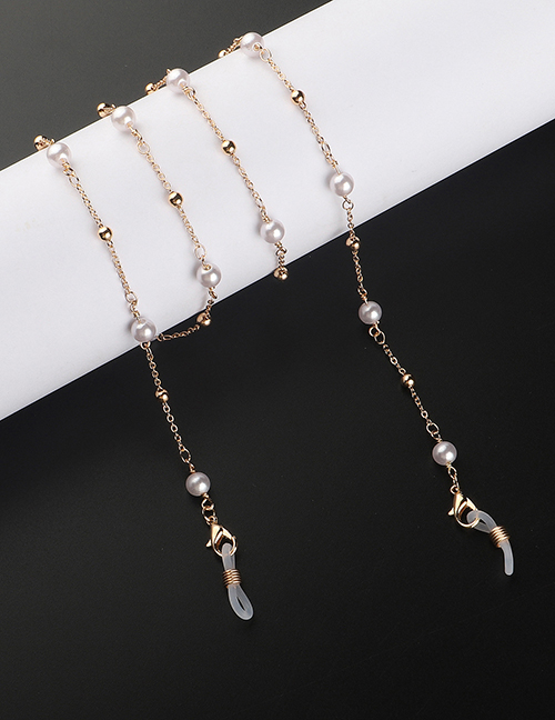 Fashion Golden Beaded Pearl Glasses Chain