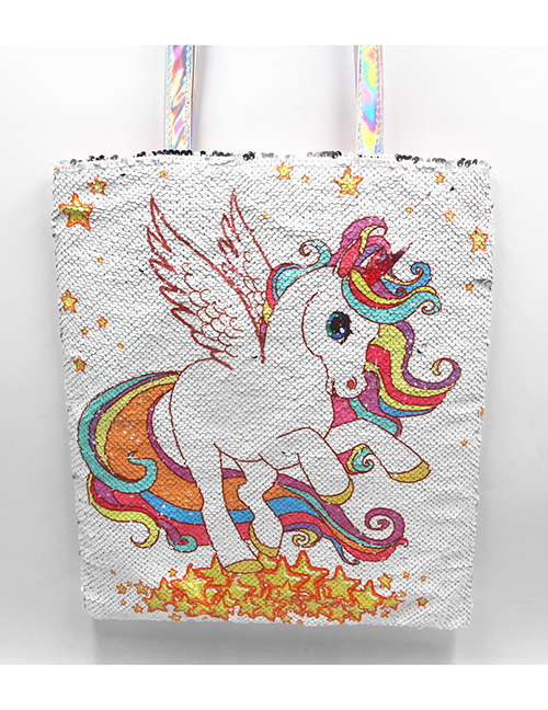 Fashion Winged Unicorn Unicorn Sequin Crossbody Bag