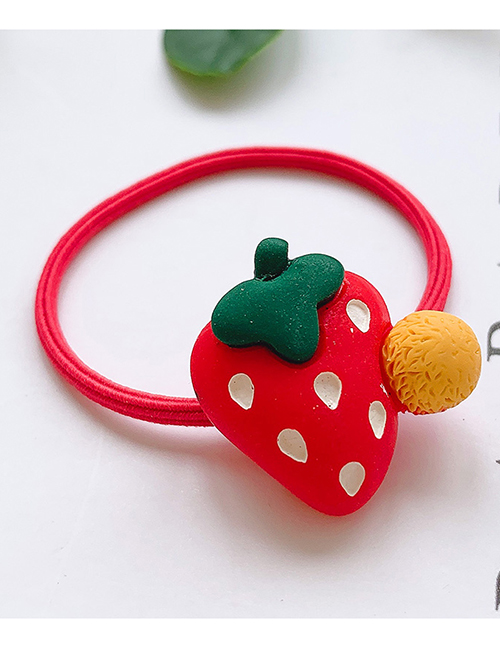 Fashion Red Strawberry-hairline Strawberry Hit Color Children's Hair Rope
