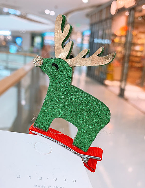 Fashion Green Fawn Christmas Elk Child Hair Clip