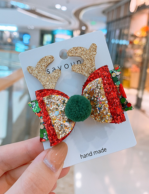 Fashion Bow Bow Antlers Sequins Child Hair Clip