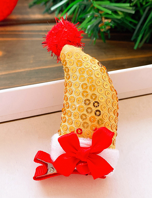 Fashion Golden Hat-bow Christmas Hat Bow Bell Child Hairpin