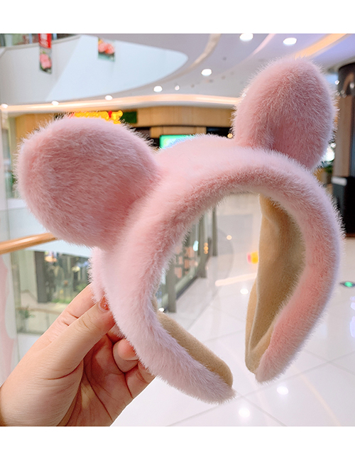 Fashion Pink Kitten Ears Plush Children's Hair Hoop