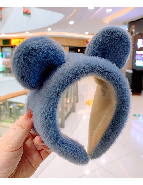 Fashion Blue Kitten Ears Plush Children's Hair Hoop