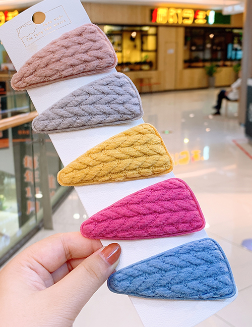 Fashion Triangle Bright Yarn Triangular Wool Children's Hair Clip Set