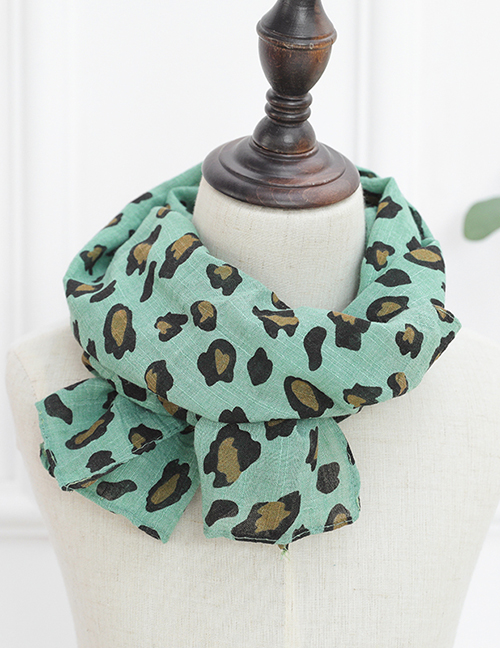 Fashion Green Leopard Print Scarf