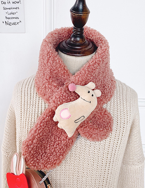 Fashion Korean Pink Lambskin Mouse Mouse Scarf