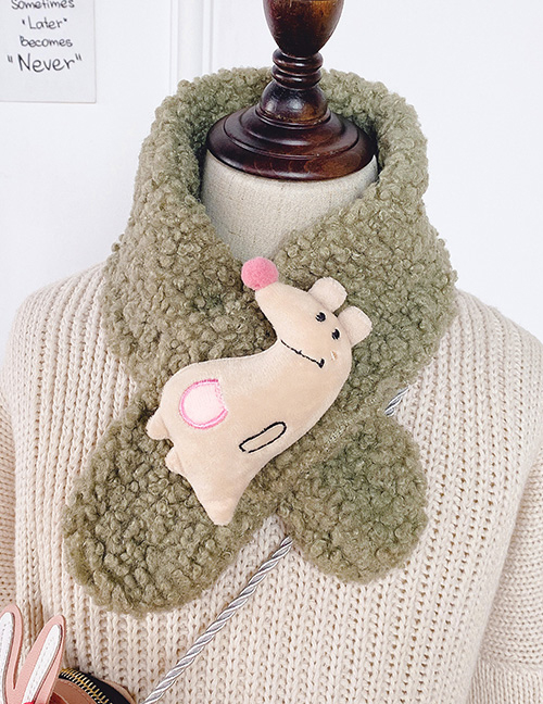 Fashion Green Lambskin Mouse Mouse Scarf