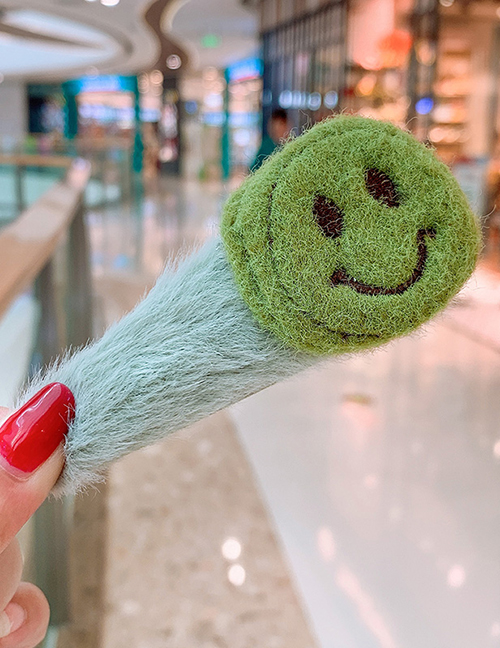 Fashion Green Smiley Plush Smiley Hair Clip Child