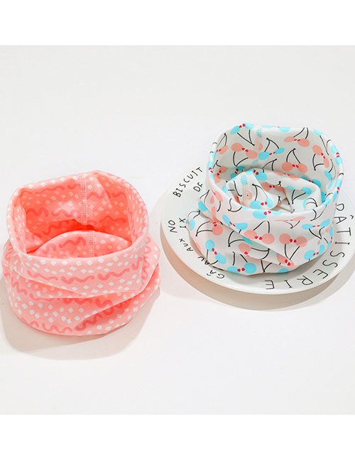 Fashion 8 # Pink Dot + Pink Blue Cherry (2 Pieces) Cherry Geometric Kids Collar Set