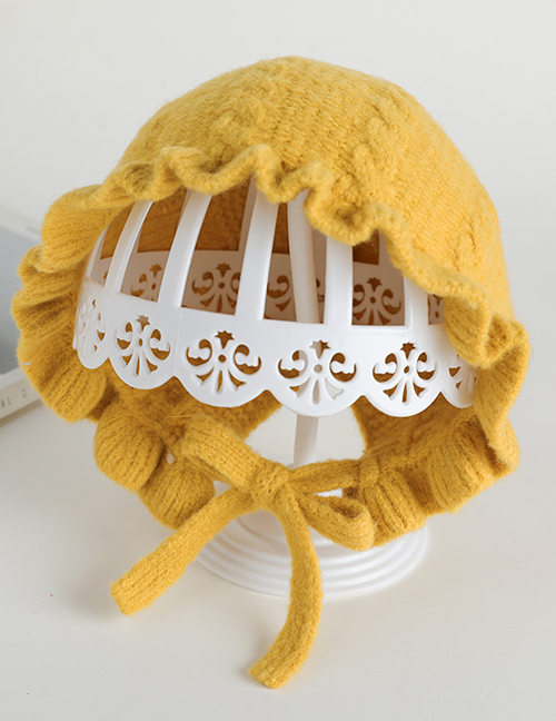 Fashion 7 # Palace Lace-yellow Baby Hat With Strap