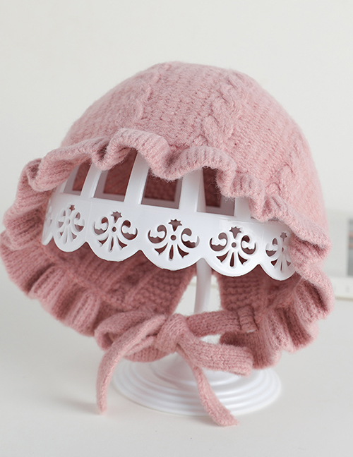 Fashion 2 # Palace Lace-pink Baby Hat With Strap