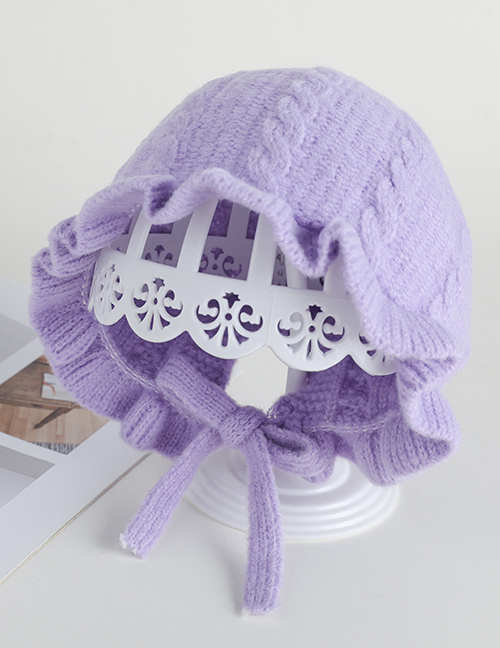 Fashion Purple Baby Hat With Strap