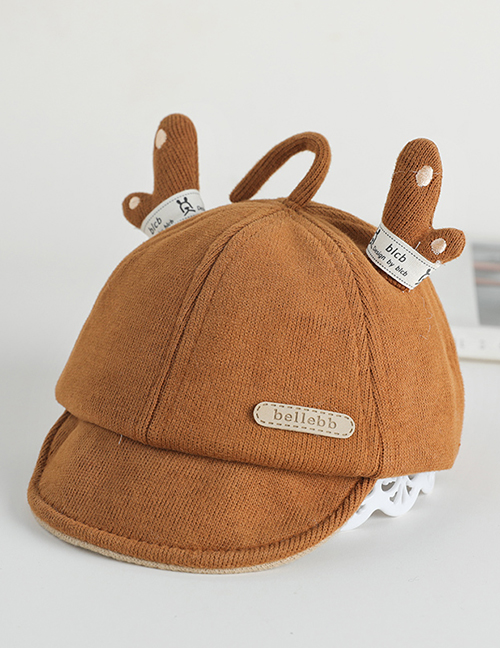Fashion Brown Antler Patch Baby Hat