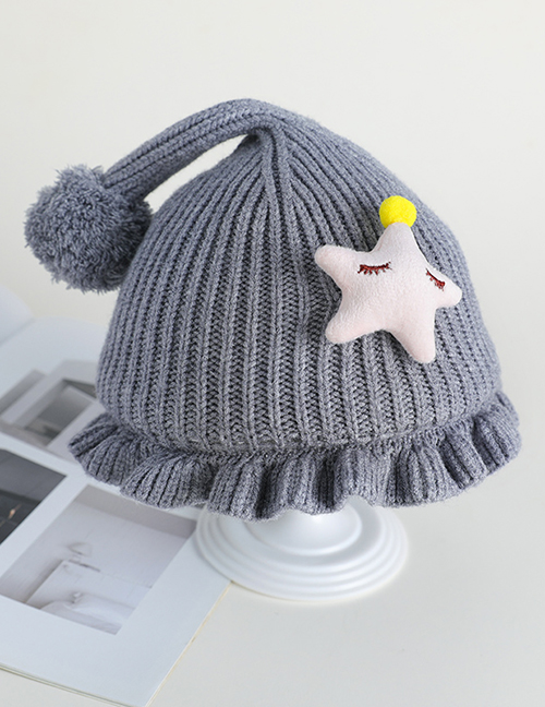 Fashion Dark Gray Fungus Star Baby Hat