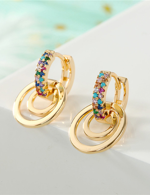 Fashion Golden Diamond Openwork Earrings