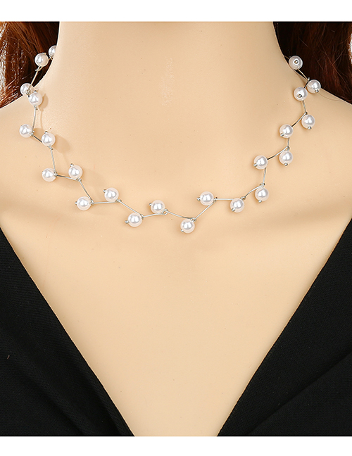 Fashion Silver Pearl Pearl Bamboo Necklace