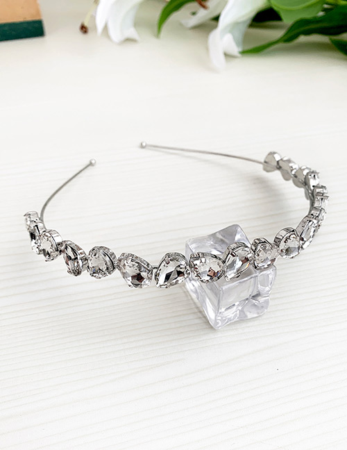 Fashion Silver Alloy Diamond Drop Headband