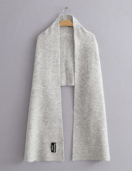 Fashion Light Grey Knitted Scarf With Alphabet