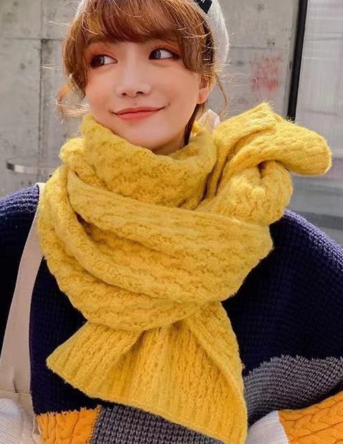 Fashion Yellow Pineapple Knitted Scarf