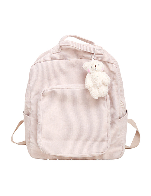 Fashion Pink Panelled Corduroy Backpack